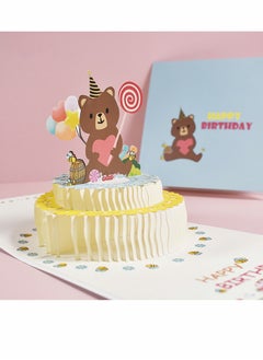 Y&D 3D Birthday Cards, Folding Bear Cake Cartoon Cards for Kids, Greeting with Envelopes Suitable Family, Friends, Children, Lovers, Parents, Boys and Girls Birthdays  - Image 1