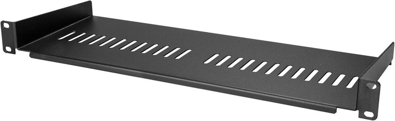 StarTech .com 1U Server Rack Shelf - Universal Vented Rack Mount Cantilever Tray for 19" Network Equipment Rack & Cabinet - Heavy Duty Steel - Weight Capacity 44lb/20kg - 7" Deep Shelf (CABSHELF1U7V) - Image 1