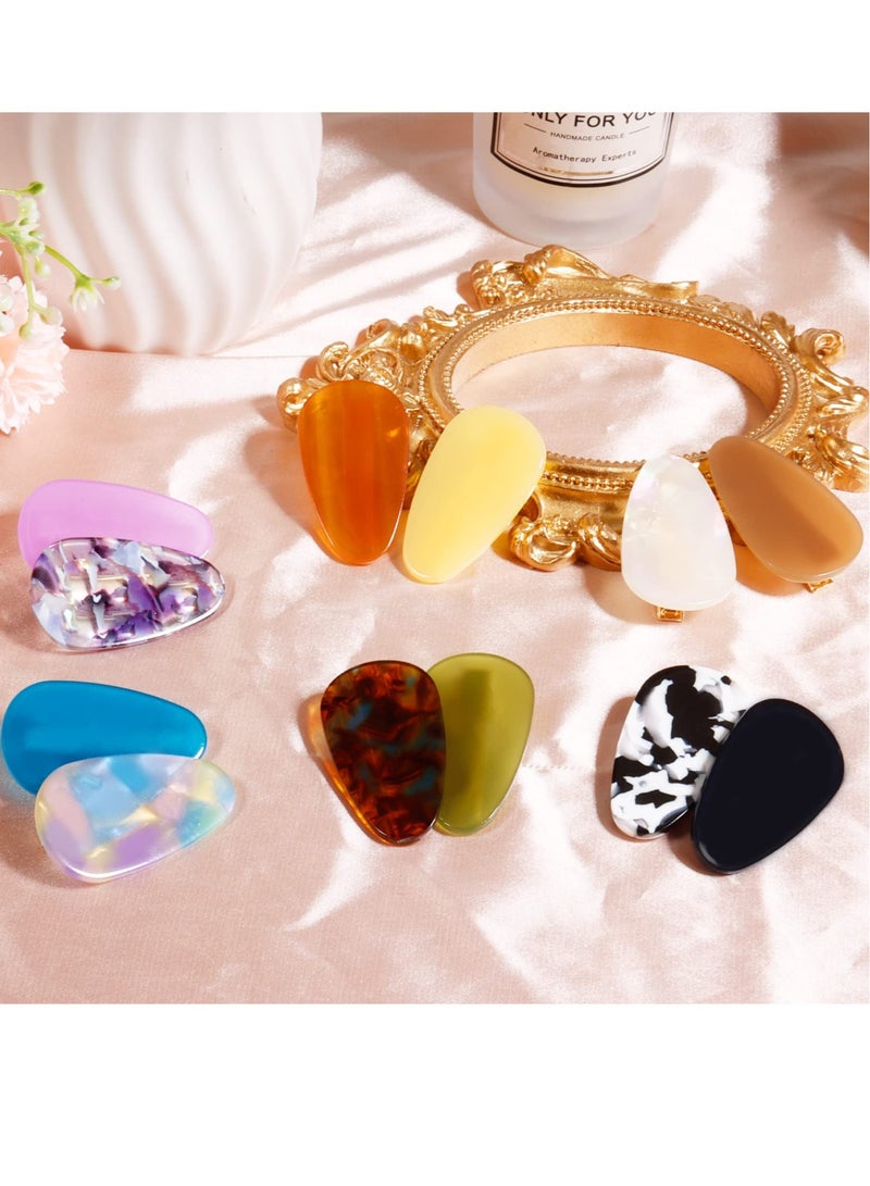 Excefore 12PCS Teardrop Shaped No Bend Hair Clips Colorful Acrylic Resin Creaseless Hair Barrettes for Women Teens and Girls Perfect for Makeup and Hairstyle Accessories - Image 4