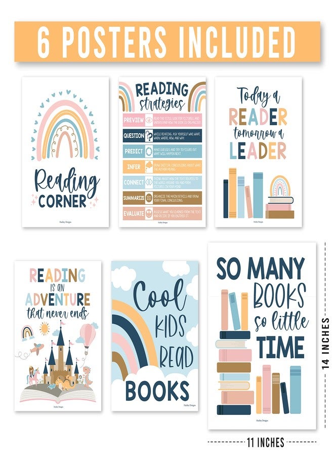 Hadley Designs Reading Posters for Classroom Elementary and Library Decor - 6 Reading Corner Decor for Classroom Decorations, Reading Strategies Library Posters, Boho Bulletin Board Decorations - Image 4