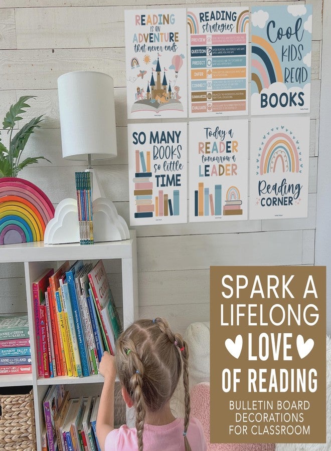 Hadley Designs Reading Posters for Classroom Elementary and Library Decor - 6 Reading Corner Decor for Classroom Decorations, Reading Strategies Library Posters, Boho Bulletin Board Decorations - Image 5