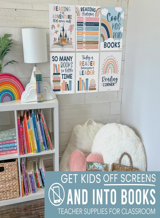 Hadley Designs Reading Posters for Classroom Elementary and Library Decor - 6 Reading Corner Decor for Classroom Decorations, Reading Strategies Library Posters, Boho Bulletin Board Decorations - Image 2