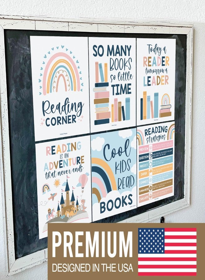 Hadley Designs Reading Posters for Classroom Elementary and Library Decor - 6 Reading Corner Decor for Classroom Decorations, Reading Strategies Library Posters, Boho Bulletin Board Decorations - Image 3