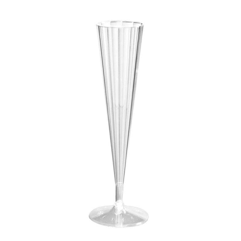 Party Essentials 40Count DeluxeElegance Twopiece Hard Plastic 5 oz Champagne Flutes Clear