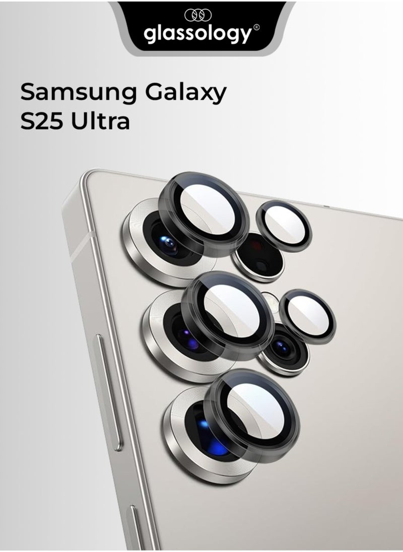 glassology Samsung Galaxy S25 Ultra Camera Lens Guard, Shatterproof, High Transparency, Case Friendly design, Premium Tempered Glass, Ensure durability and clarity. Black  - Image 1