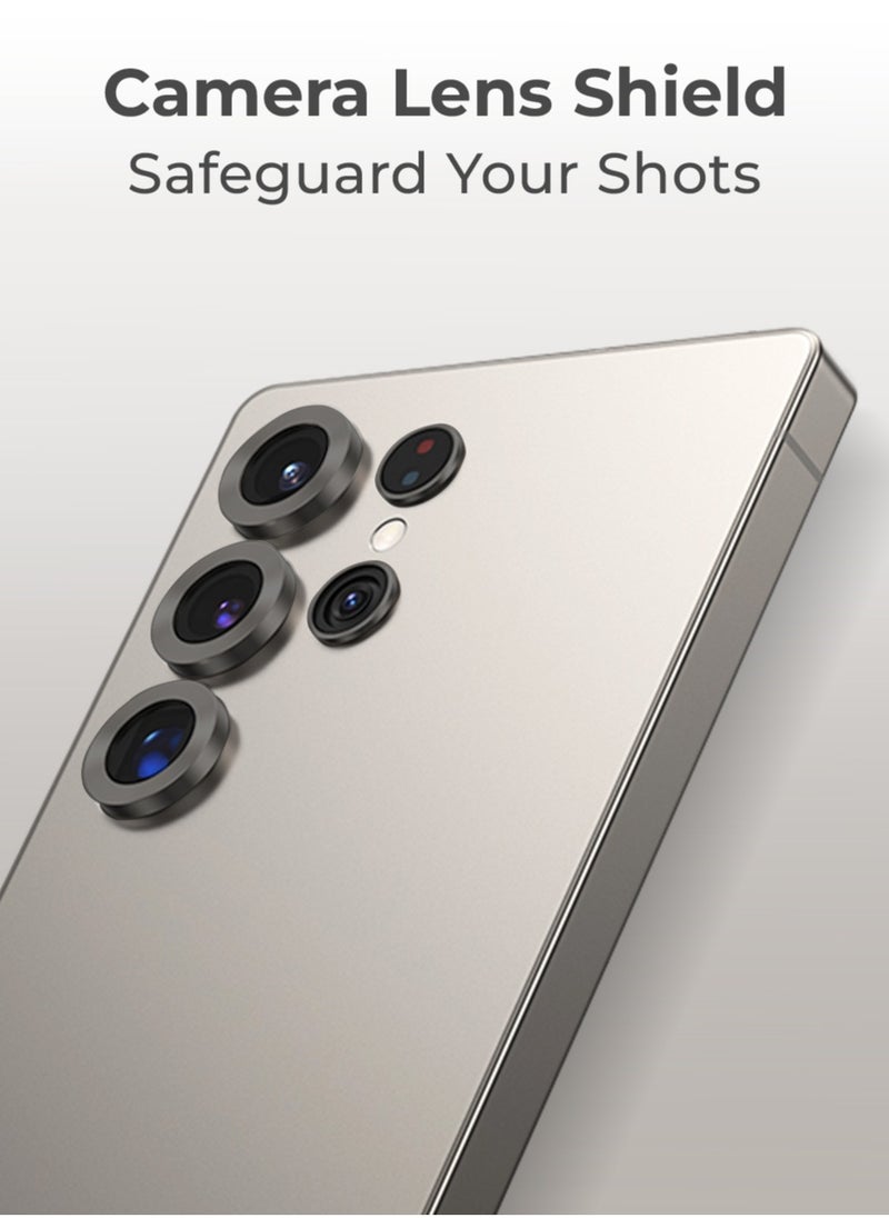 glassology Samsung Galaxy S25 Ultra Camera Lens Guard, Shatterproof, High Transparency, Case Friendly design, Premium Tempered Glass, Ensure durability and clarity. Black  - Image 2