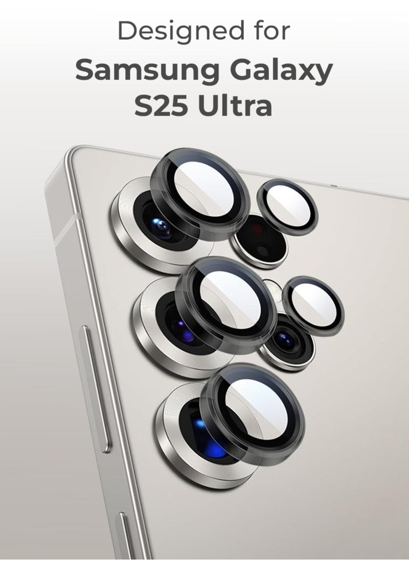 glassology Samsung Galaxy S25 Ultra Camera Lens Guard, Shatterproof, High Transparency, Case Friendly design, Premium Tempered Glass, Ensure durability and clarity. Black  - Image 4