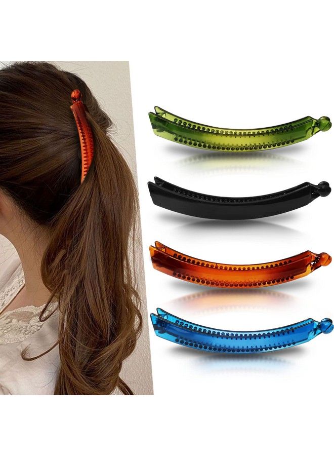 Sanas Banana Clips 4 Pcs Hair Clip Banana Clips For Hair Big Size Women Hair Accessories Korean Hair Accessories Banana Clips For Hair Stylish Hair Self Lock Hair Clutches 4Pc - Image 2