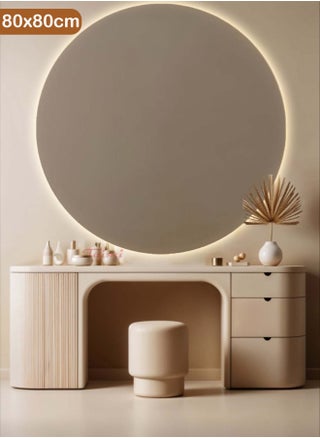 Round Makeup Mirror 80 x 80 cm LED Lighted Vanity Mirror for the Perfect Makeup Experience and a Modern Decorative Touch - pzsku/ZF1CAAF7DAADCDB3A9AF5Z/45/1748530722/30b8d02c-985f-494e-b089-114d21bd69eb