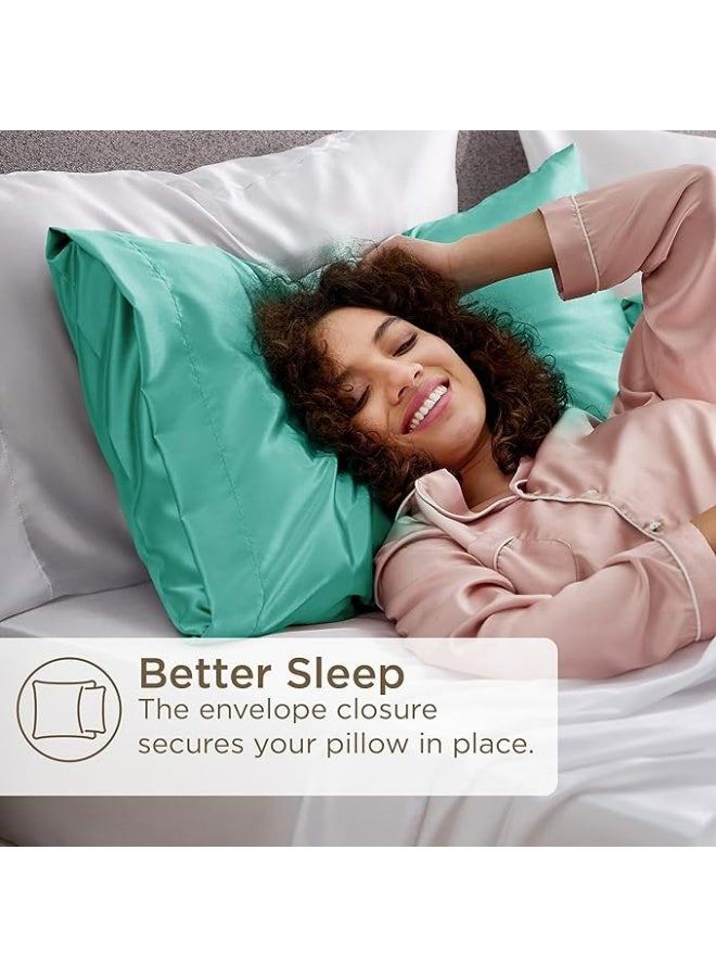 2-Pack Luxurious Mulberry Silk Pillowcases, 25 Momme Satin Weave, Hypoallergenic Solid Color Envelope Closure, Hand Wash Only, Designed for Hair and Skin,120-140gsm - Image 4