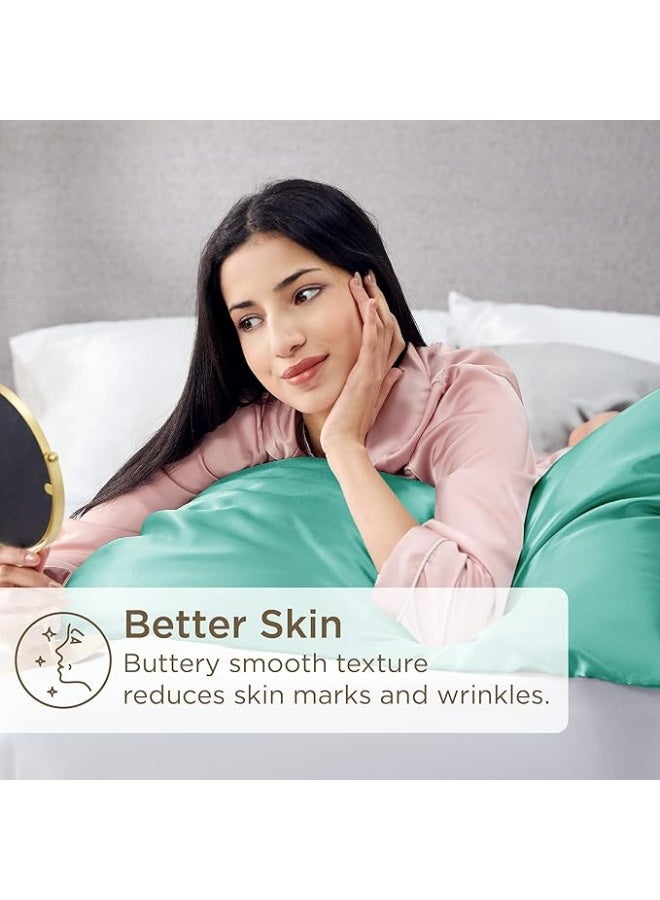 2-Pack Luxurious Mulberry Silk Pillowcases, 25 Momme Satin Weave, Hypoallergenic Solid Color Envelope Closure, Hand Wash Only, Designed for Hair and Skin,120-140gsm - Image 5