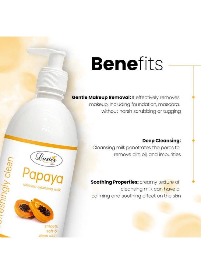 لاستر حليب التنظيف الفائق بالبابايا | غني بالمكونات الطبيعية | لبشرة ناعمة ونظيفة | حليب التنظيف لإزالة المكياج (خالي من البارابين والكبريتات) - 500 مل - Image 2