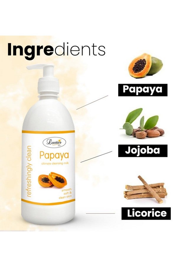لاستر حليب التنظيف الفائق بالبابايا | غني بالمكونات الطبيعية | لبشرة ناعمة ونظيفة | حليب التنظيف لإزالة المكياج (خالي من البارابين والكبريتات) - 500 مل - Image 3
