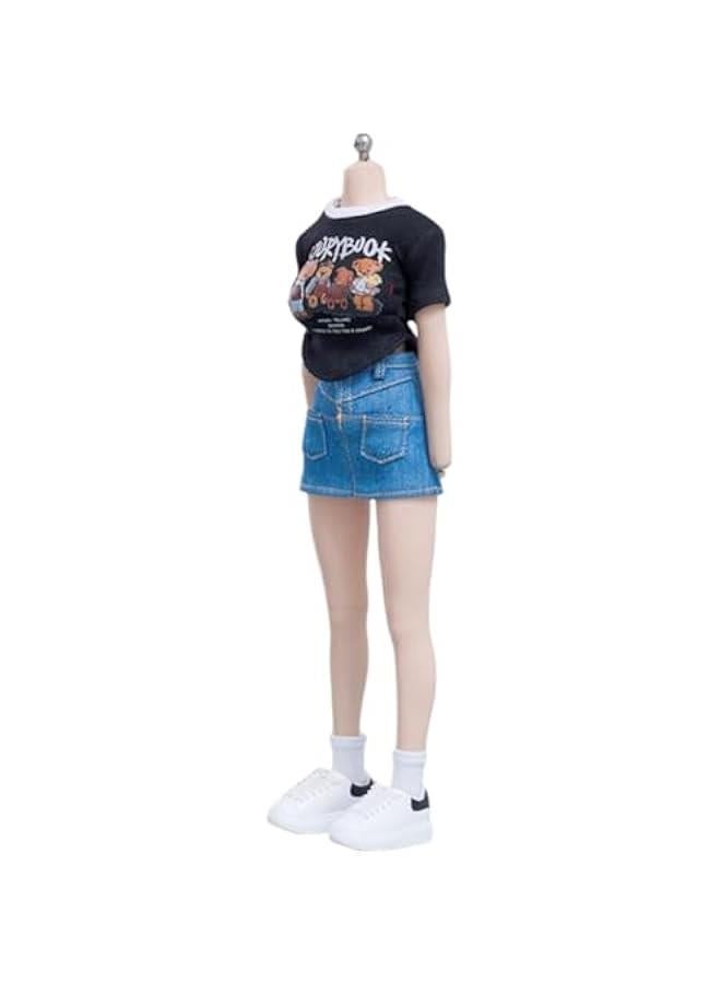 1/6 Scale Figure Doll Clothes: Short-Sleeved Wrap-Around Skirt Set for 12-inch Collectible Action Figure cd064D  - Image 1