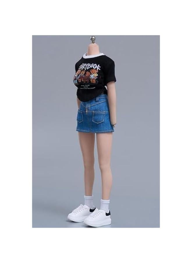 1/6 Scale Figure Doll Clothes: Short-Sleeved Wrap-Around Skirt Set for 12-inch Collectible Action Figure cd064D  - Image 2