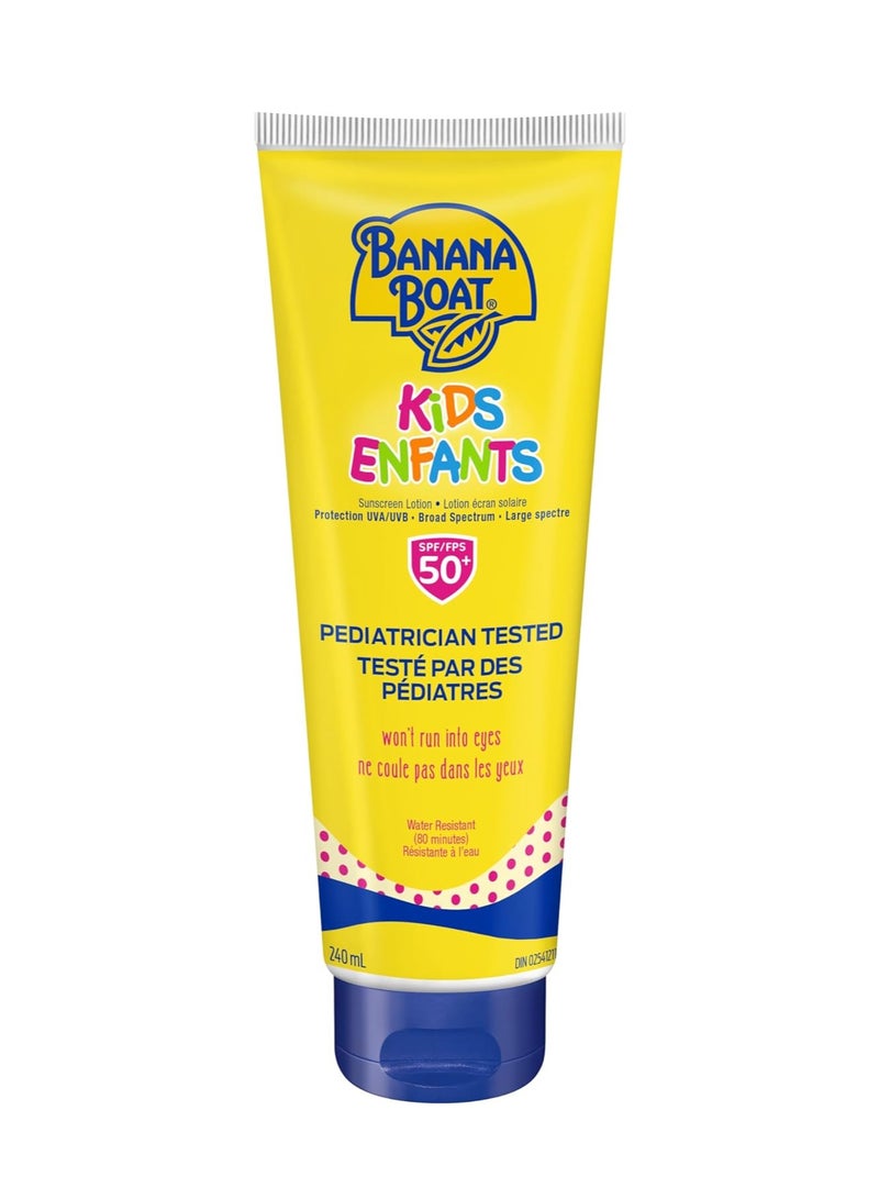 BANANA BOAT Kids Sunscreen Lotion SPF 50 - Tear-Free, Water-Resistant, Broad Spectrum Protection for Children, 240ml