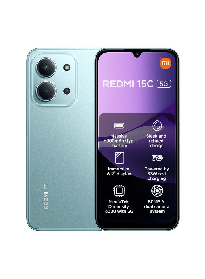 شاومي ريدمي 15C ثنائي الشريحة أخضر نعناعي 8GB RAM 256GB 5G - النسخة العالمية - Image 1