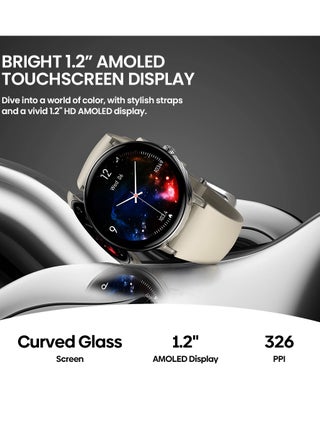 ساعة ذكية للنساء، ساعة ذكية بفويس كول، حزام مزدوج، شاشة AMOLED HD بحجم 1.2 بوصة، مراقبة الصحة، ساعة رياضية ذكية - view 4