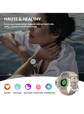 ساعة ذكية للنساء، ساعة ذكية بفويس كول، حزام مزدوج، شاشة AMOLED HD بحجم 1.2 بوصة، مراقبة الصحة، ساعة رياضية ذكية - view 5