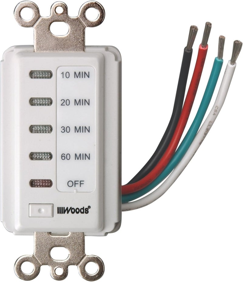 Woods 59008 inWall 60Minute Digital Countdown Timer White - Image 1