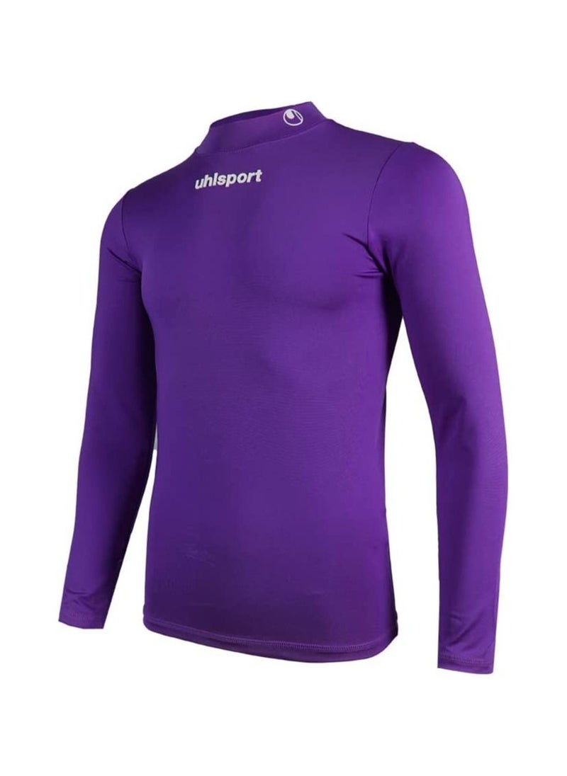 UHLSPORT uhlsport Men's Tight T-Shirt, Dry tech base For sports training Long round neck Very light elastic fabric Long sleeves  - Image 2