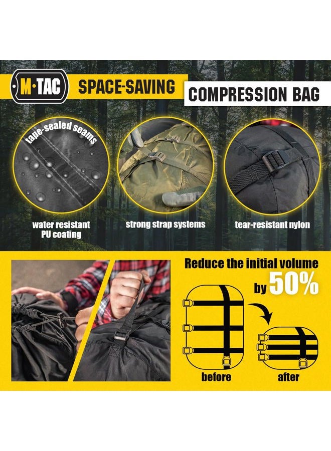 M-TAC Nylon Sleeping Bag Compression Sack - Stuff Bag - for Camping Hiking Backpacking XL (Black) - Image 3