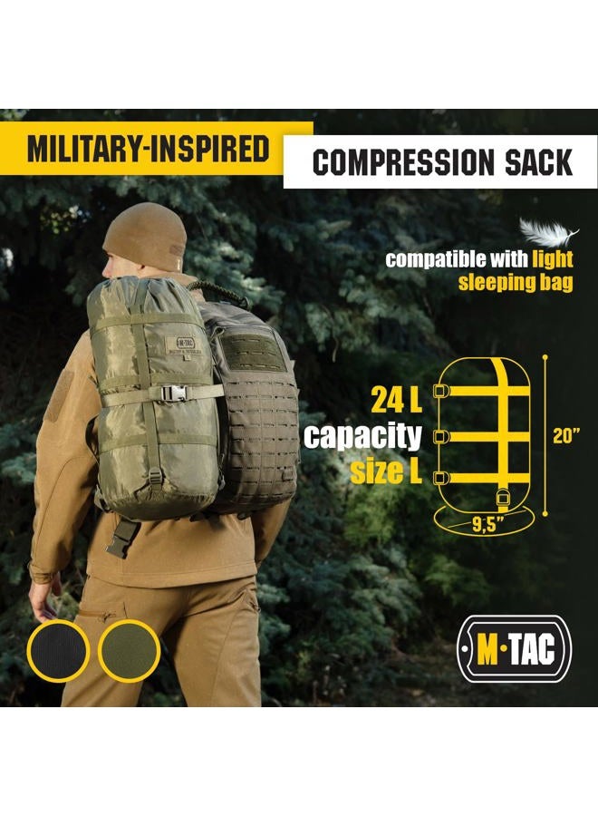 M-TAC Nylon Sleeping Bag Compression Sack - Stuff Bag - for Camping Hiking Backpacking XL (Black) - Image 5