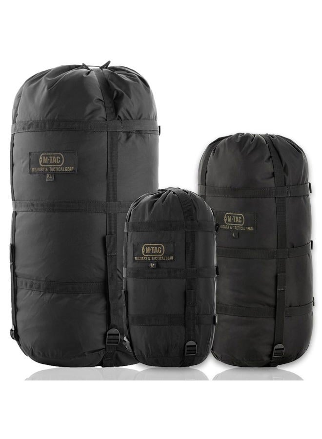 M-TAC Nylon Sleeping Bag Compression Sack - Stuff Bag - for Camping Hiking Backpacking XL (Black) - Image 1