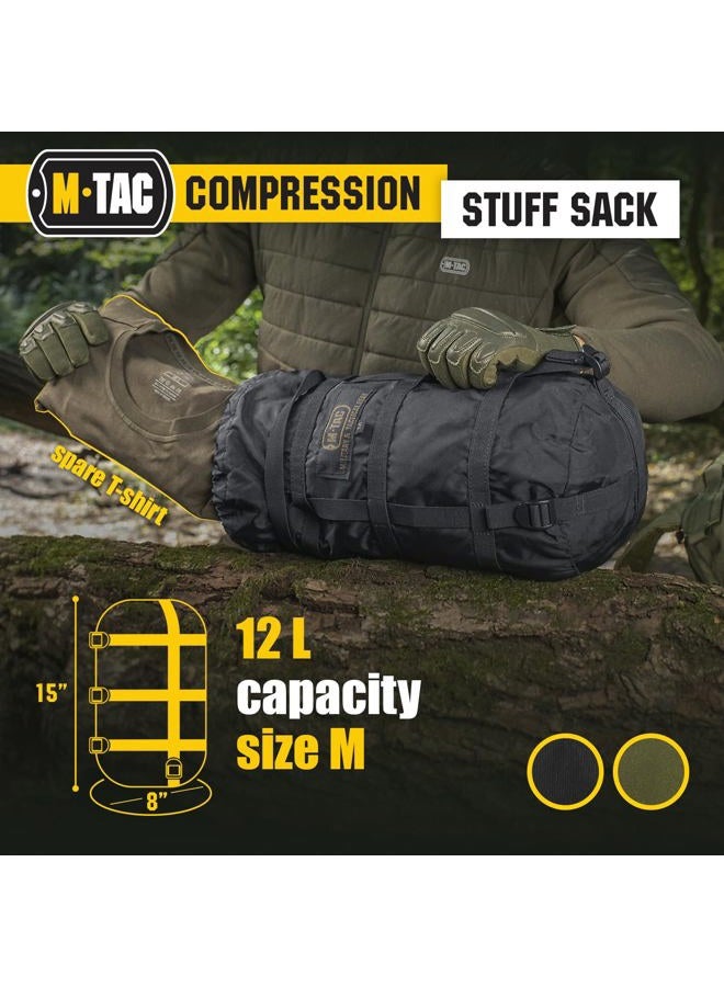 M-TAC Nylon Sleeping Bag Compression Sack - Stuff Bag - for Camping Hiking Backpacking XL (Black) - Image 4
