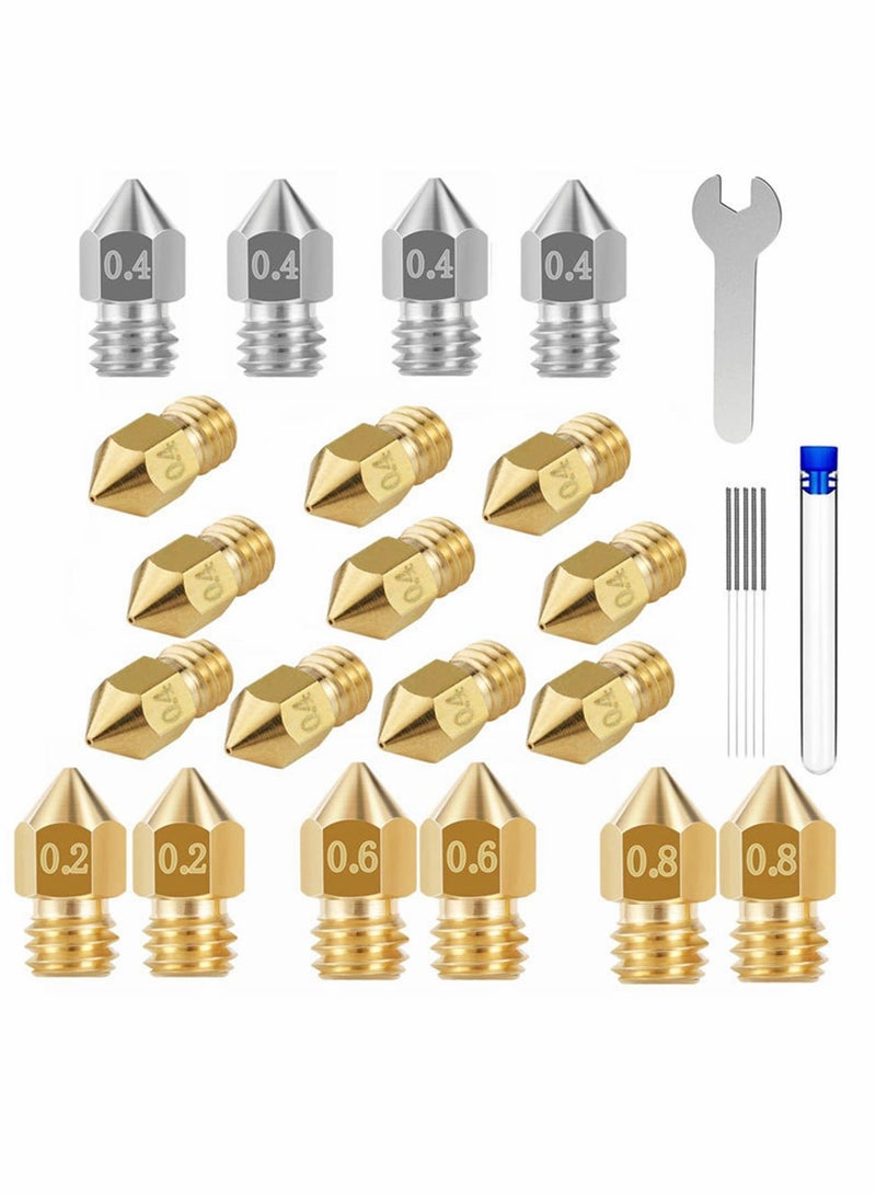 26 PCS 3D Printer Nozzles Cleaning Kit, MK8 3D Printer Extruder Nozzles Compatible with Creality Ender 3 pro-Ender 5 pro-CR 10 and so on Band Cleaning Needles, 3D Printer Nozzle Wrench - Image 1