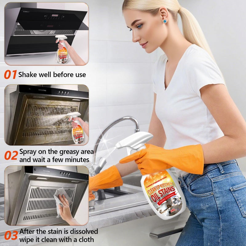 Heavy Duty Degreaser, 2025 New Upgrade Kitchen Cleaner, Multipurpose Oil Stain Remover, for Appliances Countertops Range Hoods - Image 4