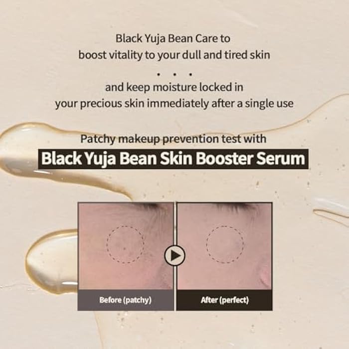 HEVEBLUE Black Yuja Bean Skin Booster Serum - Moisturizing, Sensitive Skin, Korean Skincare, Hypoallergenic, Deep Hydration, Vegan, Oil-free, Makeup Adherence, Inner Dryness, K-Beauty - Image 4
