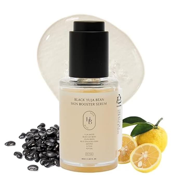 HEVEBLUE Black Yuja Bean Skin Booster Serum - Moisturizing, Sensitive Skin, Korean Skincare, Hypoallergenic, Deep Hydration, Vegan, Oil-free, Makeup Adherence, Inner Dryness, K-Beauty - Image 1