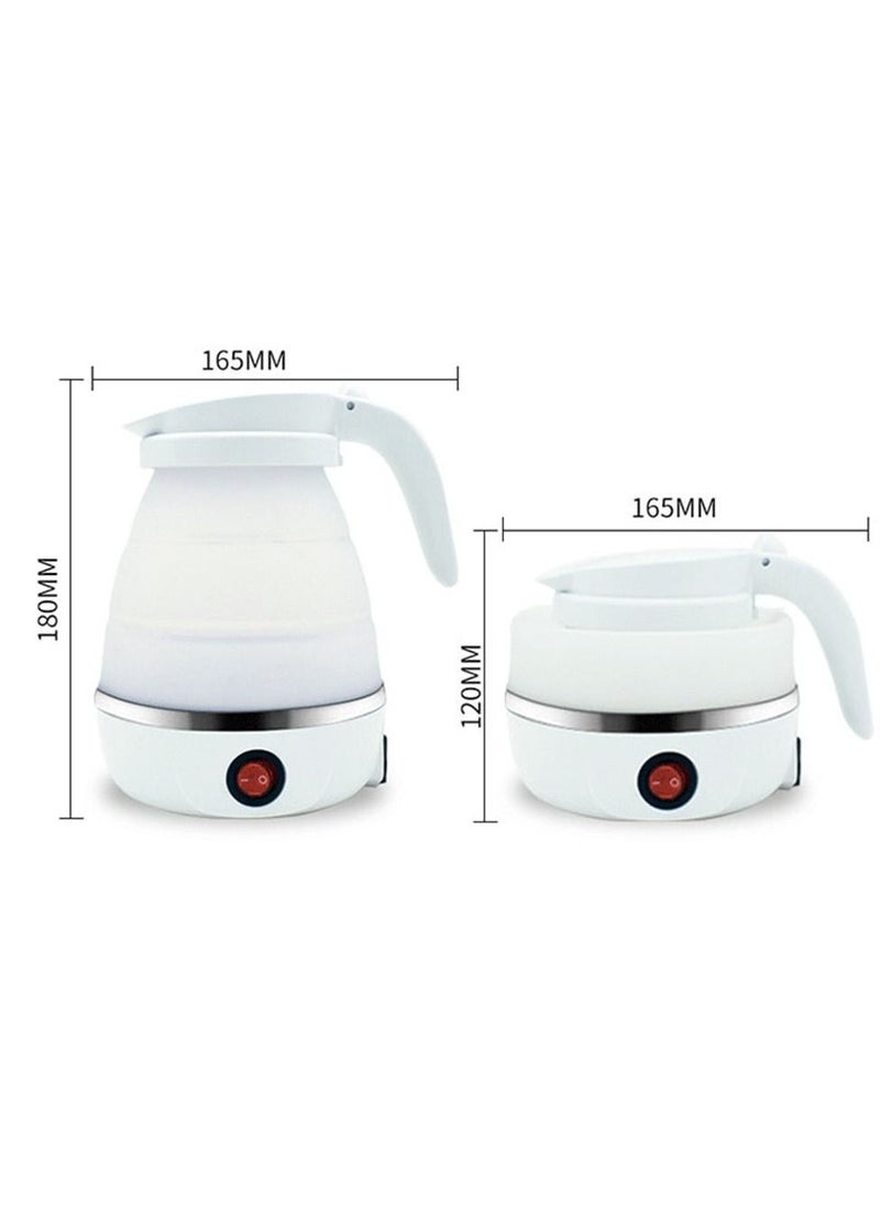 Silicone Travel Foldable Water Heater Jug Collapsible Mini Portable Electric Kettle White - Image 5