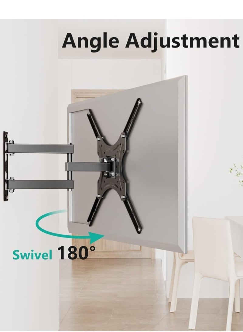 "Full Motion TV Wall Mount for 26''-55'' LED Flat Panel Screens – VESA 400x400mm, Supports Up to 55lbs, Perfect Center Design"