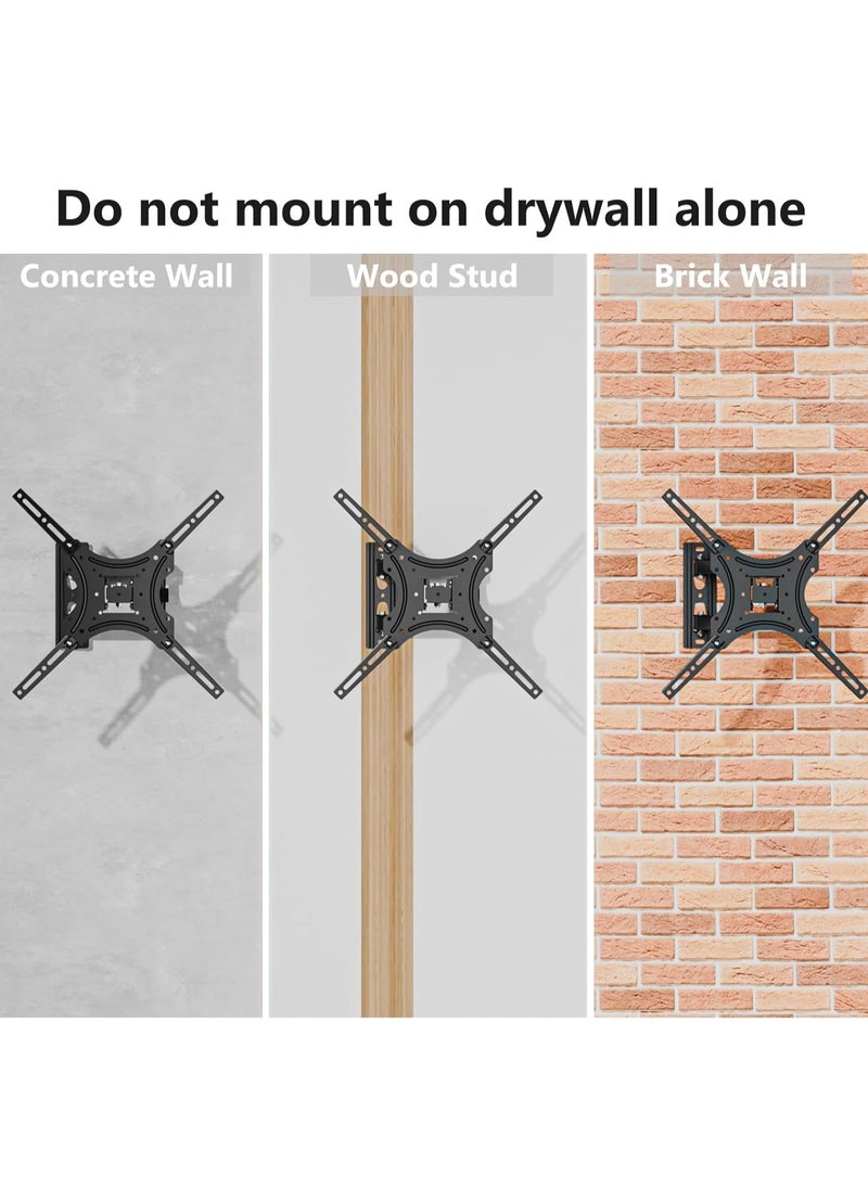 "Full Motion TV Wall Mount for 26''-55'' LED Flat Panel Screens – VESA 400x400mm, Supports Up to 55lbs, Perfect Center Design"