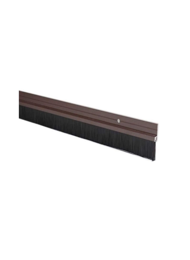Door Bottom Brush & Rubber Seal with Screw for Exterior/Interior Doors, Insulation Door Seal Sound Proof Under Door Draft Blocker- Keeping Noise Repellent & Dust (120cm, Brush Brown)  - Image 1