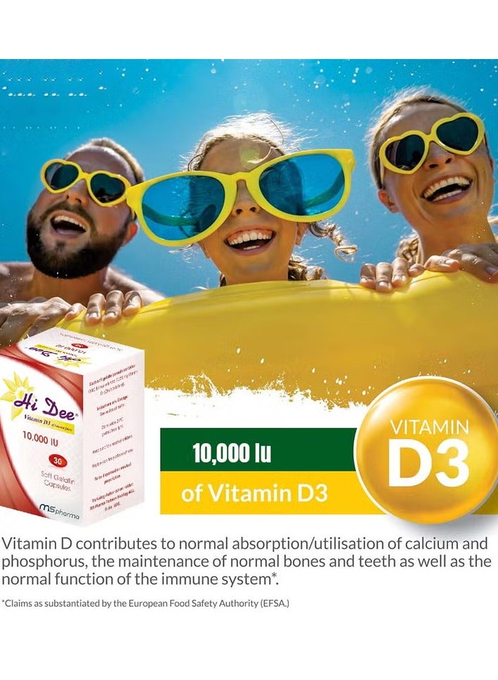 ms pharma Hi Dee Vitamin D3 10000 IU Soft Gelatin Capsules 30's - Image 4