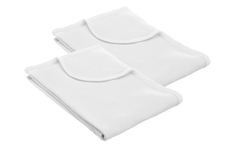 American Baby Company American Baby Company 100 Cotton Thermal Waffle Swaddle Blanket Soft Breathable Stretchy White 2 Pack 30 x 40 for Boys and Girls Perfect for Swaddling Travel and Gifting 