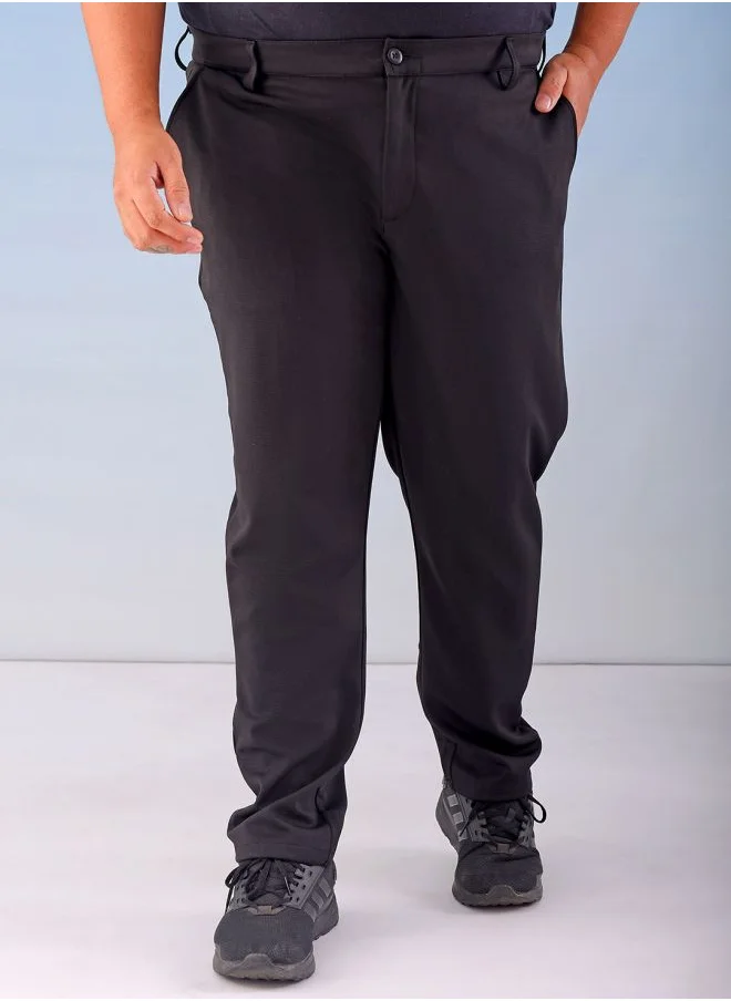 هاردسودا Men Plus Size Regular Fit Self Design Mid-Rise Stretchable Chino Joggers