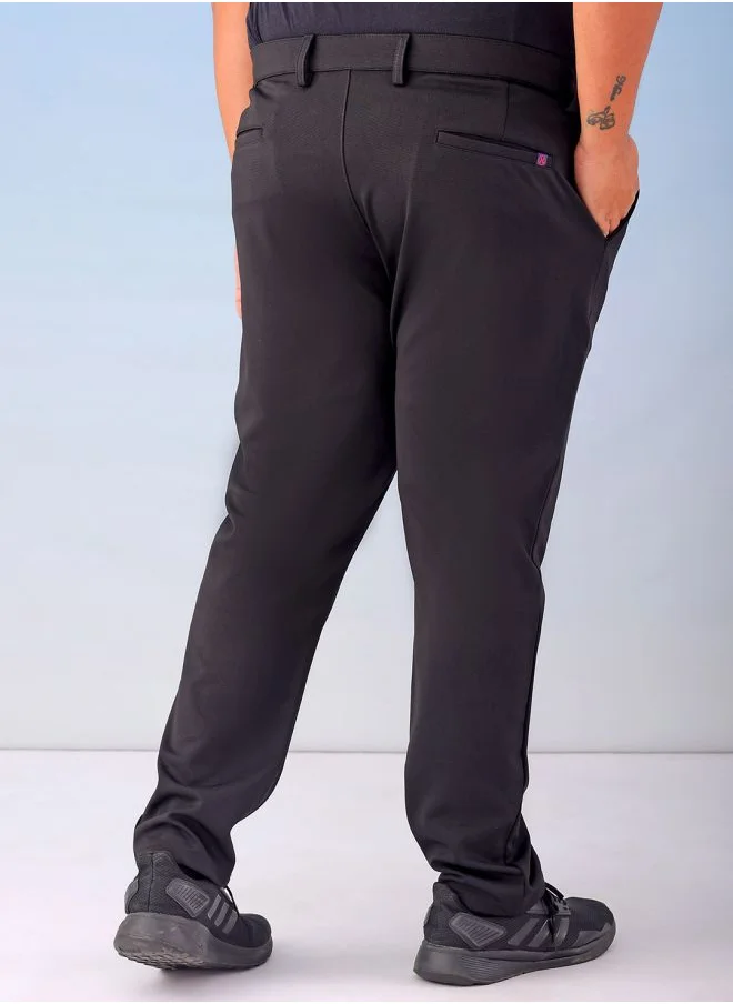 هاردسودا Men Plus Size Regular Fit Self Design Mid-Rise Stretchable Chino Joggers