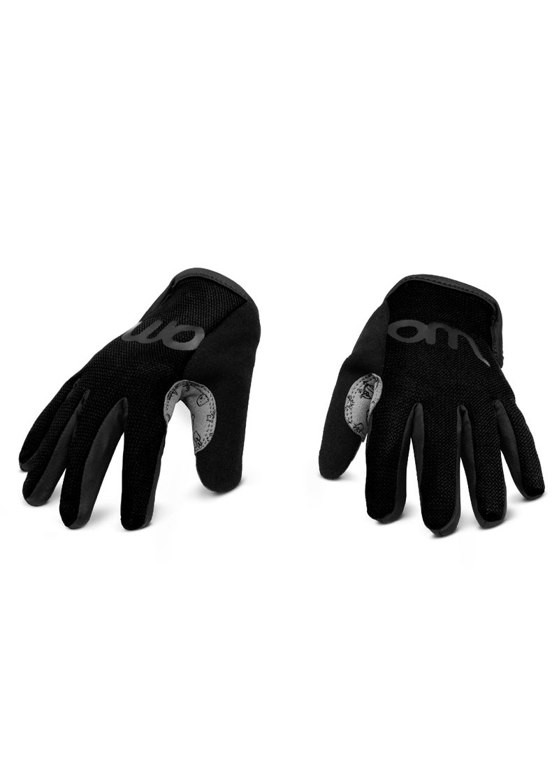 Woom Kids Bike Gloves | Black | Breathable Grip Protection | Padded Palm Youth Cycling Gloves | Size 7 - Image 1