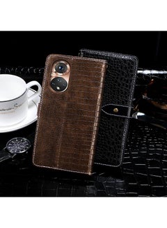 IDEWEI Case For Honor 50 Pro Crocodile Texture Horizontal Flip Leather Case with Holder & Card Slots & Wallet  - Image 3