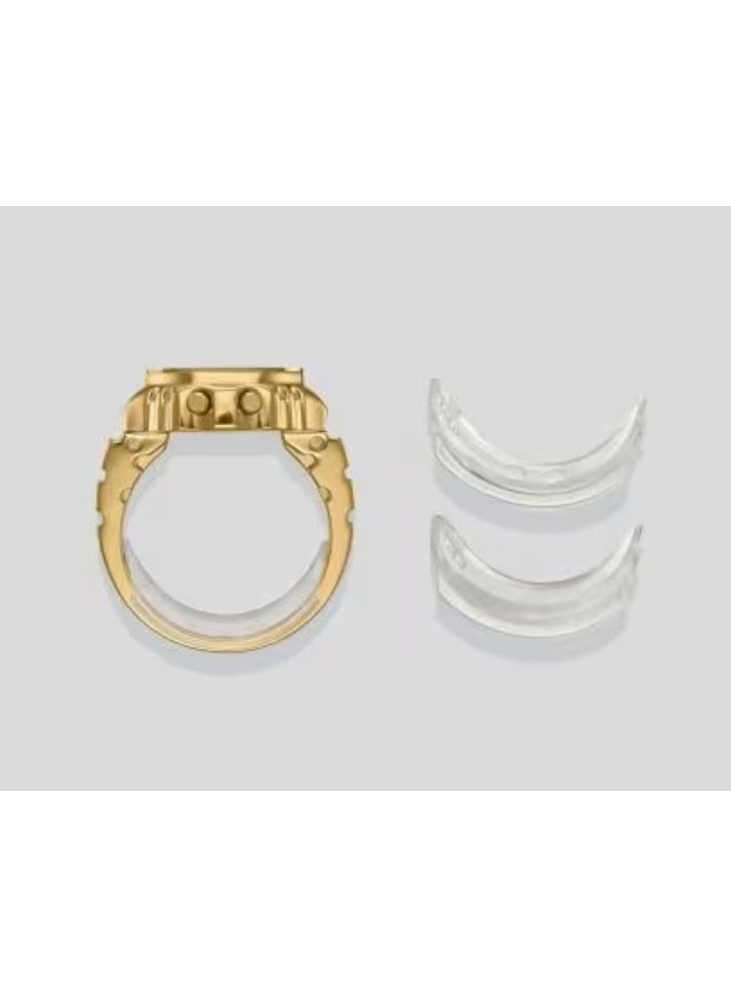 CASIO ساعة حلقة CRW‑001G‑9JR، 19.5 مم قرص أسود، فولاذ مقاوم للصدأ ذهبي، شاشة LCD رقمية 7 قطع، مقاومة للماء حتى 30 م - Image 5