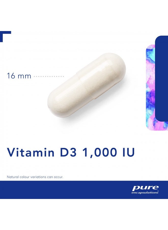 Pure Encapsulations Vitamin D3 25 mcg (1,000 IU) | Supplement to Support Bone, Joint, Heart, Colon and Immune Health* | 120 Capsules