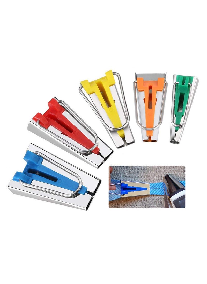 SYOSI - SYOSI 7Pcs, Type Fabric Bias Tape Maker, Tool Sewing Quilting with Tape Binding Presser Foot, Quilting Awl, Ball Pins - Image 1