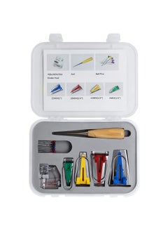 SYOSI SYOSI 7Pcs, Type Fabric Bias Tape Maker, Tool Sewing Quilting with Tape Binding Presser Foot, Quilting Awl, Ball Pins  - Image 1
