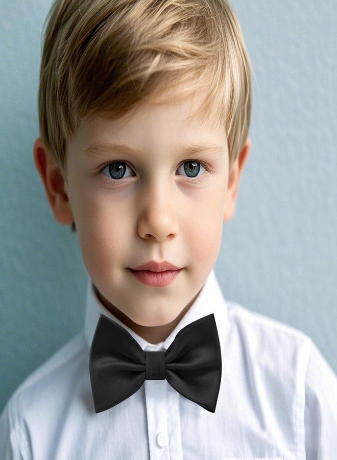 Branduce Bow Ties for Boys Pre Tied Toddler Bow Tie Adjustable Kids Bowties for Wedding Party, Black, general - Image 2
