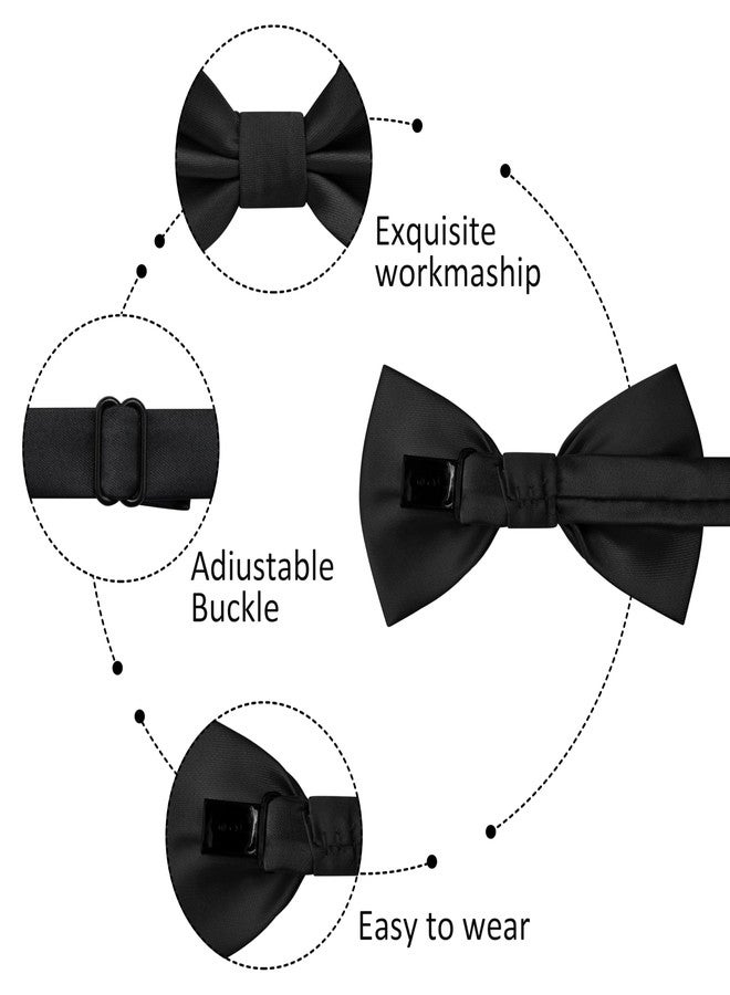Branduce Bow Ties for Boys Pre Tied Toddler Bow Tie Adjustable Kids Bowties for Wedding Party, Black, general - Image 4