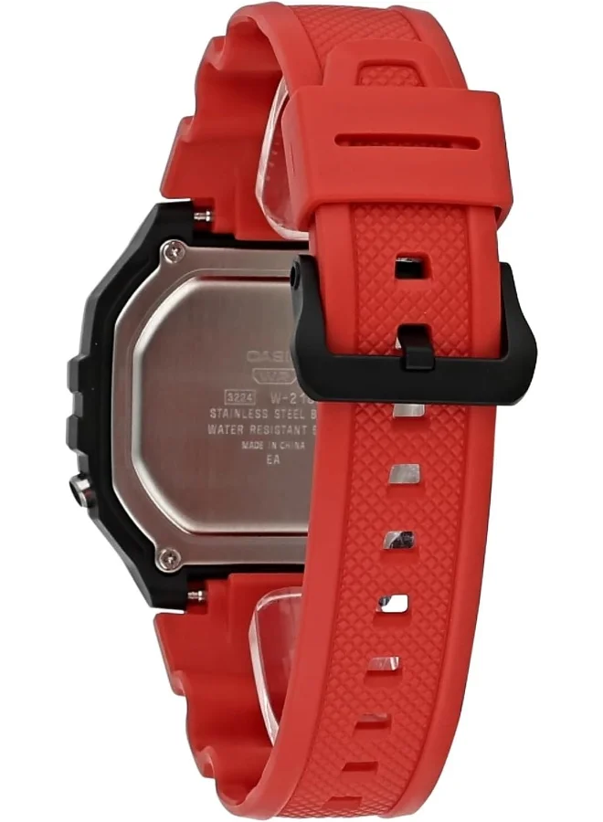 CASIO Casio Men's Watch - W-218H-4BVDF Black/Grey Dial, Red Band